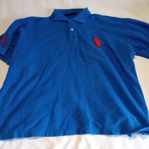 Ralph Lauren Vibrant Blue Polo with Red Emblem